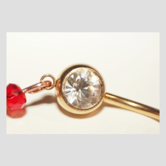 Crystal Hamsa Hand Belly Ring - Picture 13 of 16